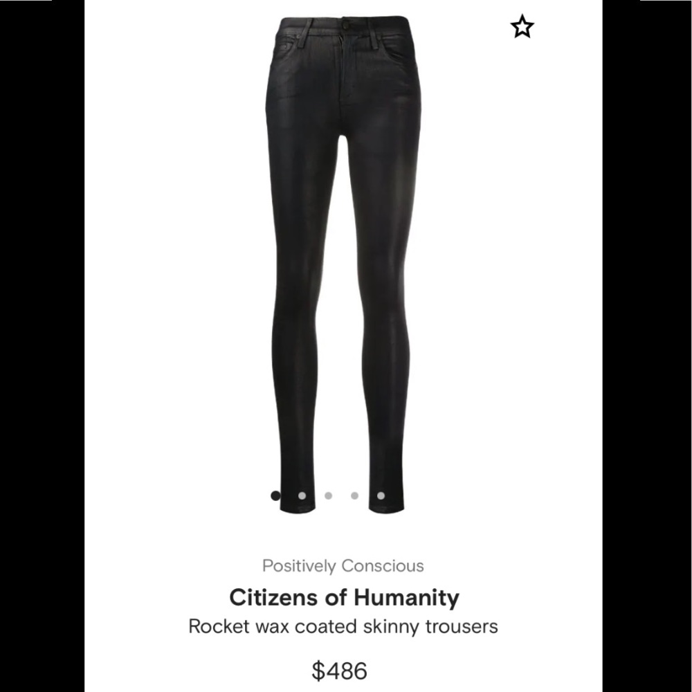 Citizens of Humanity black wax coated skinny jeans